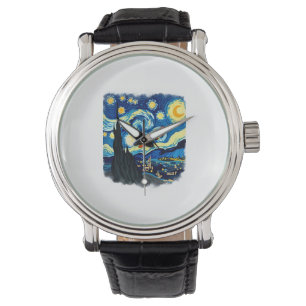 Relógio Camisa Artística Libélula Van Gogh Noite Estrelada