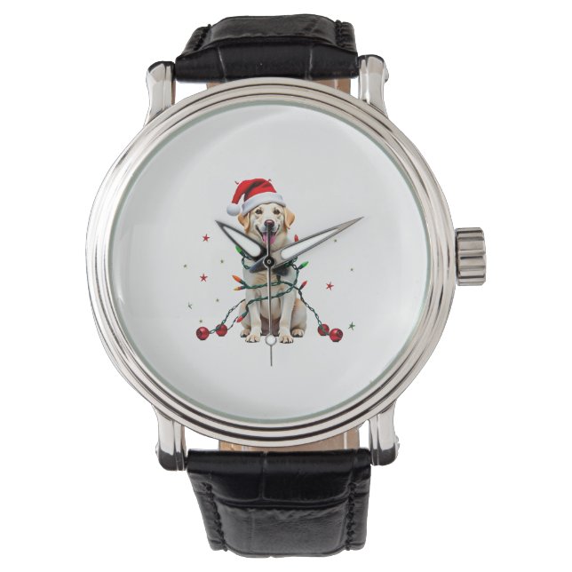 Relógio Camisa de Natal Feia de Cachorro Boxer Branco Engr (Frente)