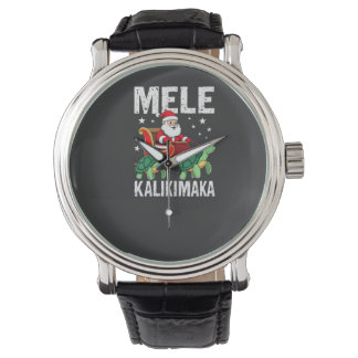 Relógio Camisa de Natal Mele Kalikimaka  Trenó do Papai No