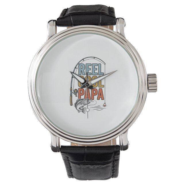 Relógio Camisa de Pesca Reel Cool Papa Design_1 (Frente)