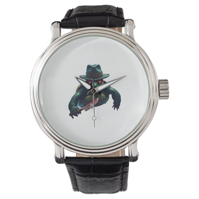 Relógio Camisa-T de Tartaruga Assustadora do Halloween (Frente)