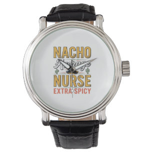 Relógio Camisa Vintage Nacho Average Nurse Extra Spicy Des