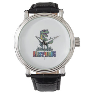 Relógio Camiseta de óculos de sol de dinossauro retrô Ally