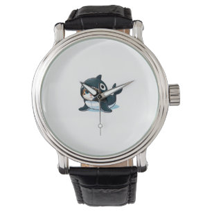 Relógio Camiseta sem Mangas de Gato com Fantasia de Orca