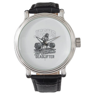 Relógio Camiseta Vetorial Vintage Jesus Ultimate Deadlifte