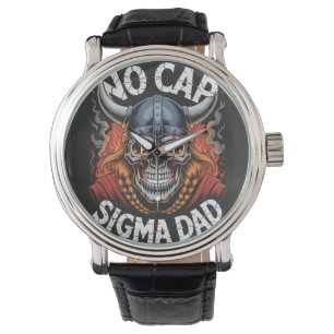 Relógio Camiseta Viking Skull No Cap Sigma Dad para Pais