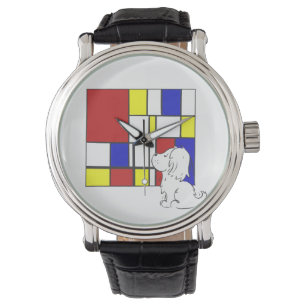 Relógio Camomila Inspirada em Mondrian