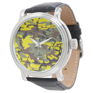 Relógio Camuflagem Amarela e Marrom, Militar, Exército