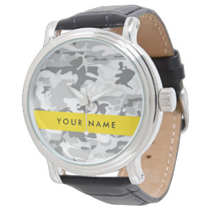 Relógio Camuflagem Cinza de Neve de Inverno Personalize se