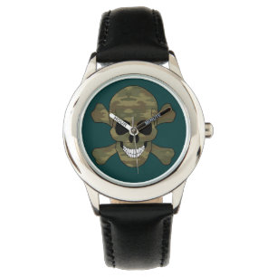 Relógio Camuflagem Crânio E Crossbones