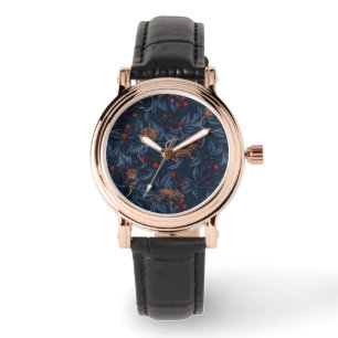 Relógio Camundongos e amoras-negras no marinho