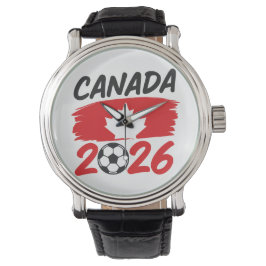 Relógio Canada 2026 Soccer Fan Design with Maple Leaf