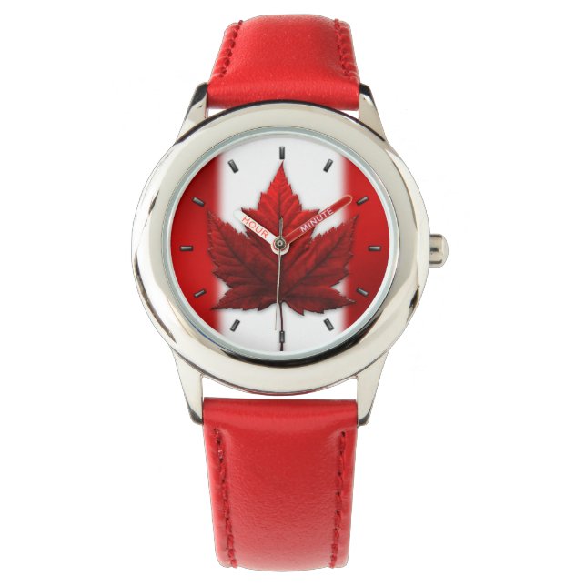 Relógio Canadá Flag Watch Canada Souvenir Wrist Watch (Frente)