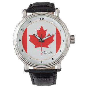 Relógio Canadian Flag, Canadá, moda de tendências/relóg