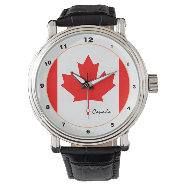 Relógio Canadian Flag, Canadá, moda de tendências/relógio  (Frente)