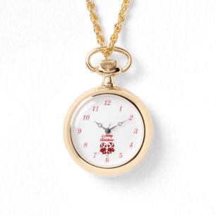 Relógio Candy de Natal Candy Dourado Necklace Watch
