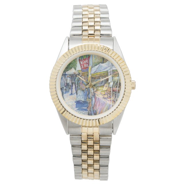 Relógio Canto de Fazenda de Porco Voador e Vinho um Pouco. (Frente)