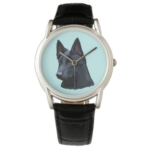 Relógio Cão de german shepherd preto