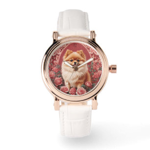 Relógio Cão Pomeraniano Elegante William Morris Inspirou
