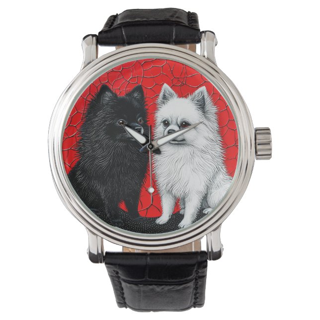 Relógio cão spitz japonês (Frente)
