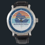 Relógio Capitão Sunset de Navio de Cruzeiro Personalizado<br><div class="desc">Legal relógio de cruzeiro personalizado para sua reunião familiar ou viagem de férias de primavera às Bermudas,  Bahamas ou O Caribe. Personalize esta bonitinha para um trabalhador marítimo ou comandante de barco.</div>
