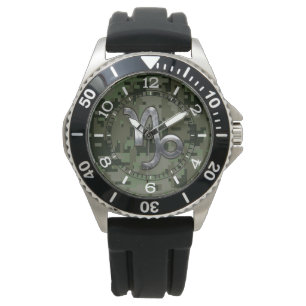 Relógio Capricórnio Zodiac - Sinal de camo verde-oliva