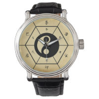 Caracteres chineses discam com Taichi Ying e Yang