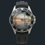 Relógio Caribe Tropical Sunset<br><div class="desc">Caribe o Sunset Tropical Personalize Watch. Aproveite a beleza de uma noite brilhante Sunset todos os dias da Ilha de Caribes. Belo Sunset de Ruas. Croix USA Virgin Islands na beira-mar. Ele pode ser personalizado para se adequar às suas ocasiões, eventos ou lugares. © Denise Bennerson, fotógrafo</div>