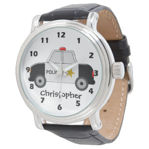 Relógio Carro Policial Apenas Adicione Nome