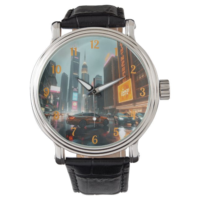 Relógio Carros De Arranha-Aranha Ciberpunk (Frente)