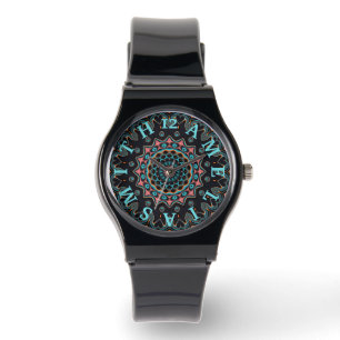 Relógio Carta Personalizada com Dial Boho Mandala Arte