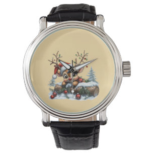 Relógio Cartão de Refinador de Natal Bonito com Ornamentos