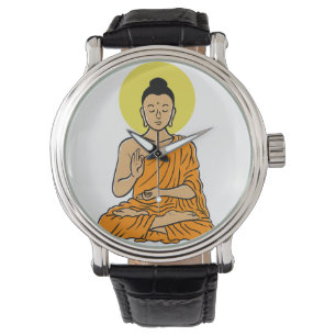 Relógio cartoon do Buda Buddhism.net
