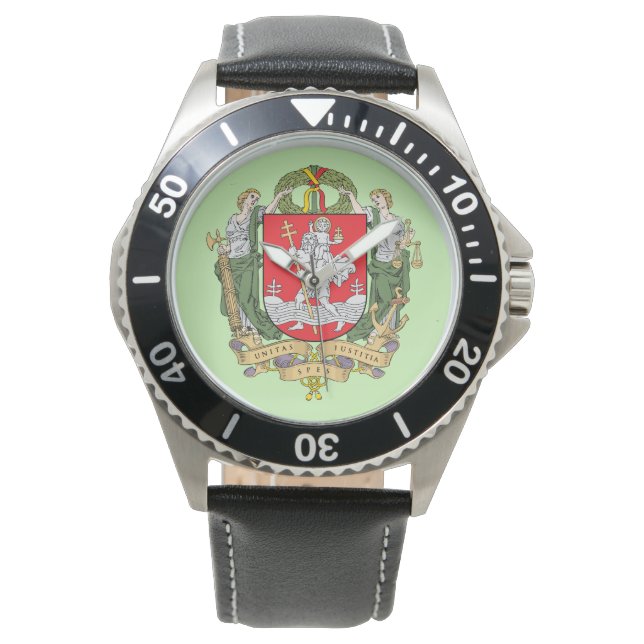 Relógio Casaco de armas de Vilnius, Lituânia Watch (Frente)
