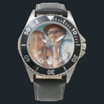 Relógio Casais de Foto do Coração de Amor Coração de Bonit<br><div class="desc">Os Casais de Foto do Coração de Amor Bonito Nomes Personalizados Assistentes mostram sua foto favorita com um coração de amor e personalizados com seus nomes em moderno roteiro branco. Personalize editando o texto na caixa de texto fornecida e adicionando sua própria imagem. Presentes perfeitos para casais, namorado, marido e...</div>