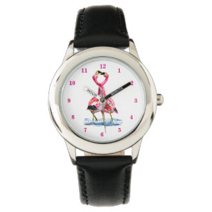 Relógio Casal Dança Tango Flamingo Rosa