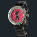 Relógio Casal Tango Dancer Watch<br><div class="desc">Casal Tango Dancer Watts - Design de pintura MIGNED - Personalizável - Suas Cores</div>