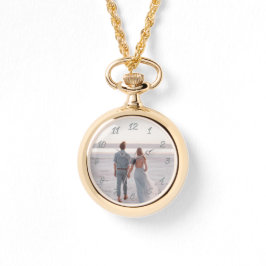 Relógio Casamento de Aniversário de Foto Personalizável Cl