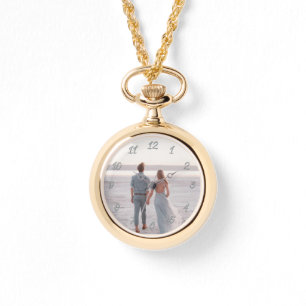 Relógio Casamento de Aniversário de Foto Personalizável Cl