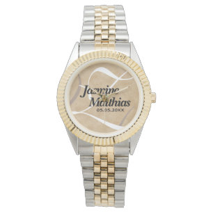 Relógio Casamento elegante rústico de serapilheira do