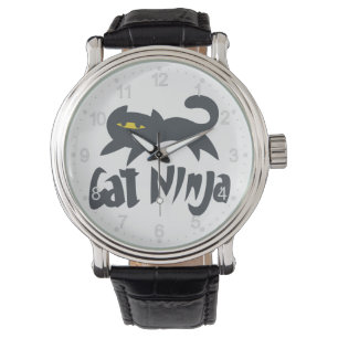 Relógio Cat ninja - Escolha a cor de fundo