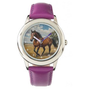 Relógio Cavalo Bonito Moderno e Elegante para Crianças