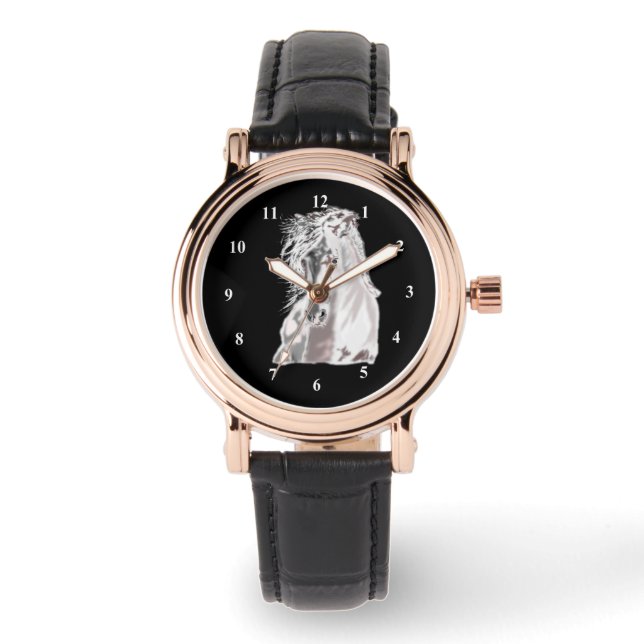 Relógio Cavalo Branco Black Watch (Frente)