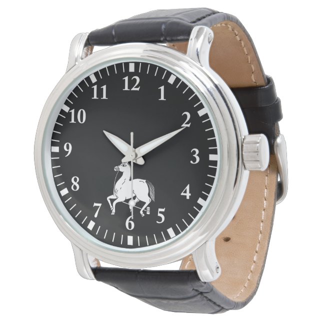 Relógio Cavalo campeão amarrado (Angular)