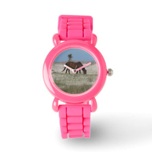Relógio Cavalo cor-de-rosa