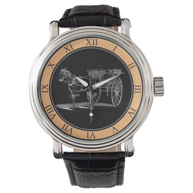Relógio Cavalo Vintage E Carruagem (Frente)
