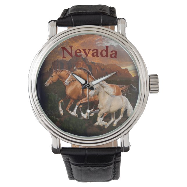 Relógio cavalos selvagens do Arizona (Frente)