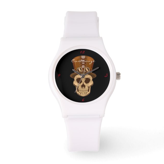 Relógio Caveira Steampunk em Top Hat Thunder_Cove (Frente)