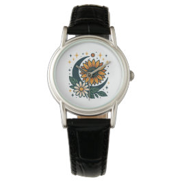 Relógio Celestial Flower Women's Classic Leather Strap