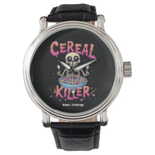 Relógio Cereal Killer Breakfast Cereal Engraçado Skeleton